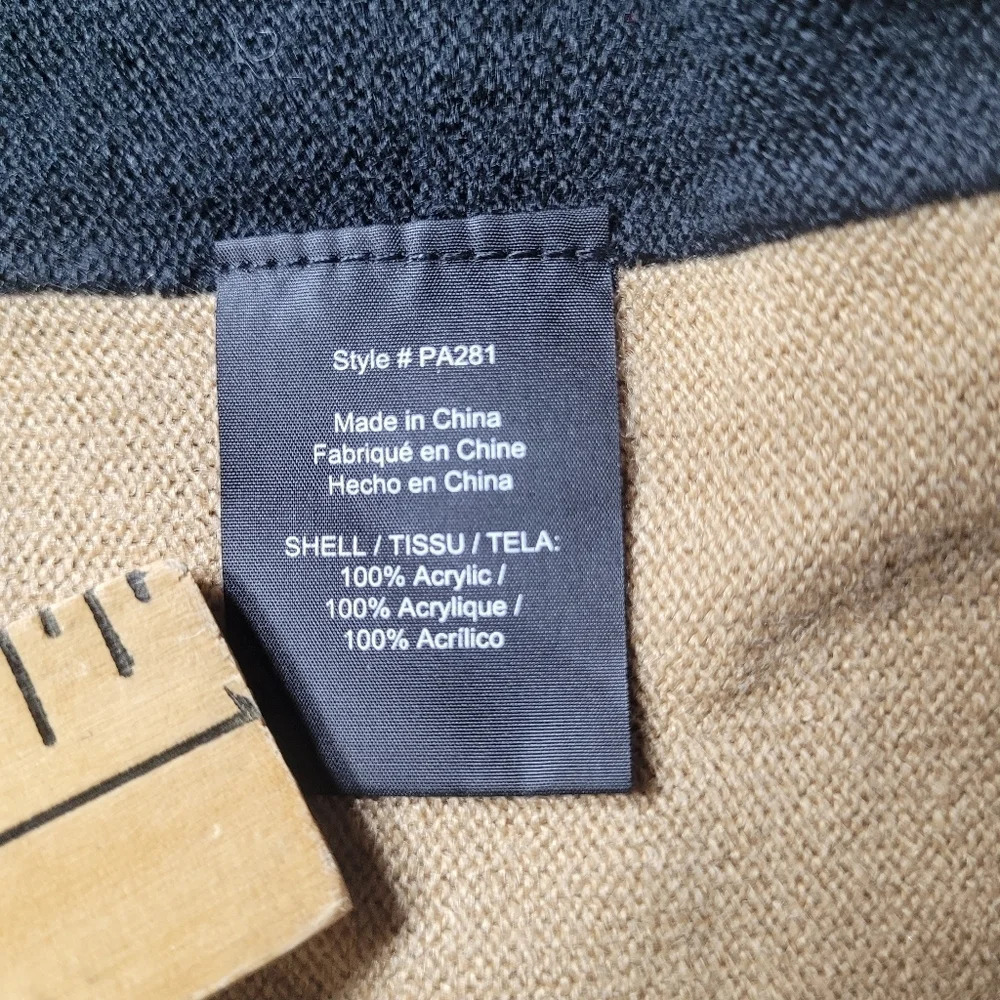 Parrish La Stevie Neutral Color Block Poncho Pa281 - image 5